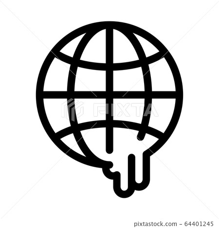 global warming icon vector outline illustration 64401245
