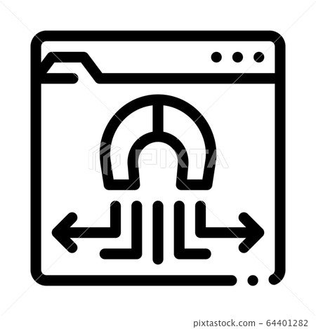 folder magnetic pull icon vector outline illustration 64401282