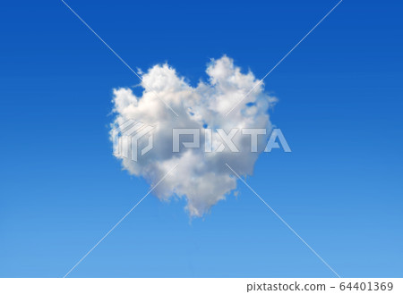 Cloud with the shape of a heart in a blue sky. Cloud with the shape of a heart in a blue sky. 64401369