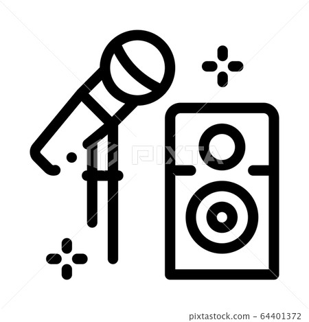 microphone and speaker equipment icon vector outline illustration 64401372