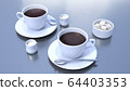 Coffee two milk sugar sugar steam table gray CG 64403353
