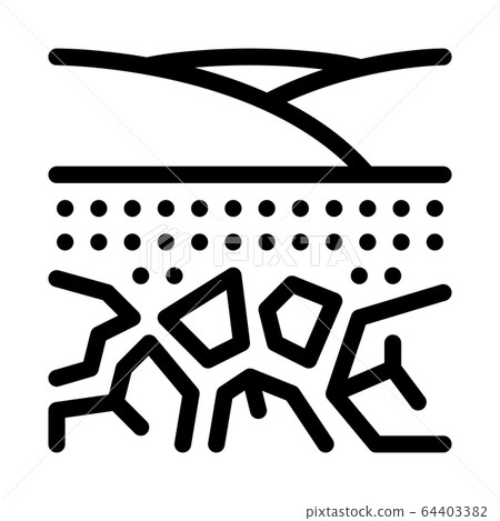 coal in bowels of earth icon vector outline illustration 64403382