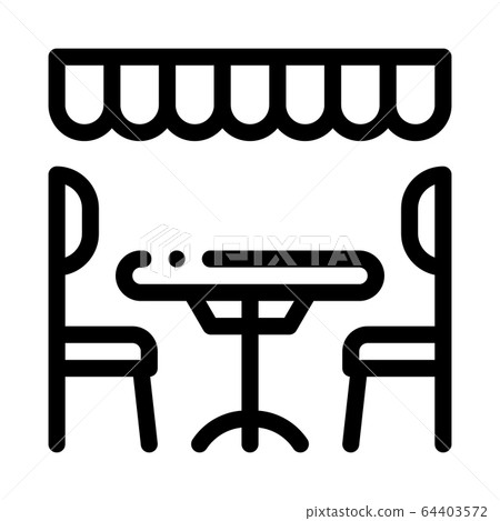 cozy cafe icon vector outline illustration 64403572