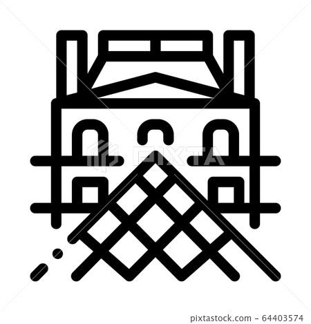 french louvre icon vector outline illustration 64403574