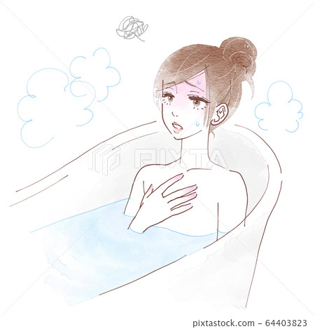 Young woman bathing in the bath - Stock Illustration [64403823] - PIXTA