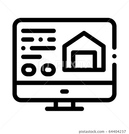 computer information about house icon vector outline illustration 64404237