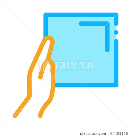 align tiles with hands icon vector outline illustration 64405136