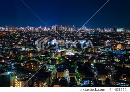 Tokyo night view Nerima Ward Office From the observation lobby towards Shinjuku 64405211