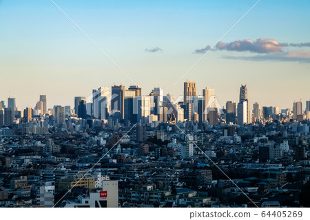 東京城市景觀練馬區役所從展望大廳向新宿方向 東京城市景觀練馬區役所從展望大廳向新宿方向 64405269