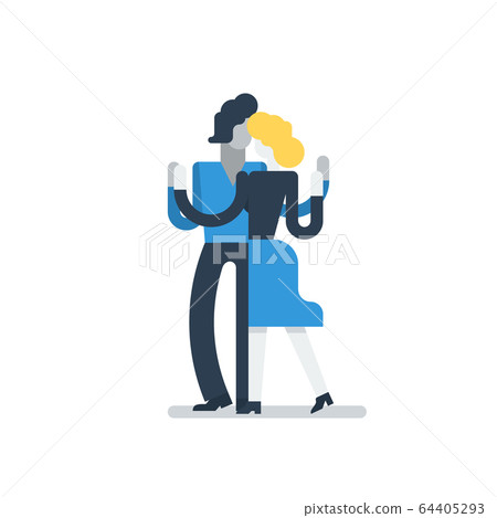 Bachata man and woman dancing 64405293