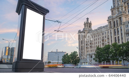 Blank vertical advertising white billboard poster or pillar - mock up image Blank vertical advertising white billboard poster or pillar - mock up image 64406440