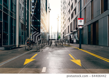 Bicycle parking on the street in Oslo Bicycle parking on the street in Oslo 64406442