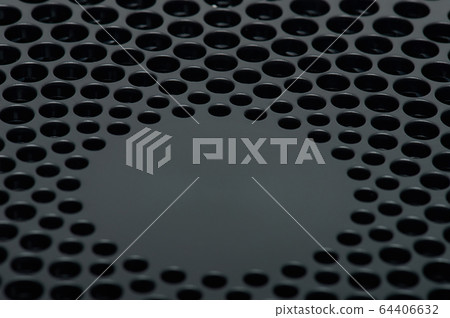 Pattern of vent holes in black plastic 64406632