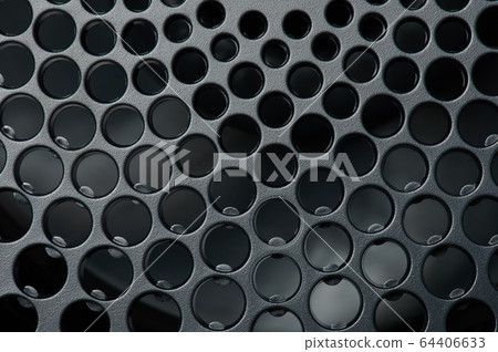 Perforated black matte surface 64406633