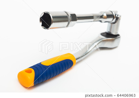 socket wrench on white background 64406963