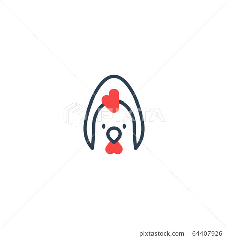 Chicken and egg minimalistic logo 64407926
