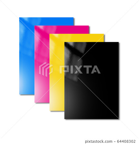 CMYK booklets set mockup on white background 64408302