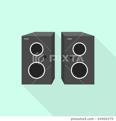 Music speakers icon, flat style Music speakers icon, flat style 64408379