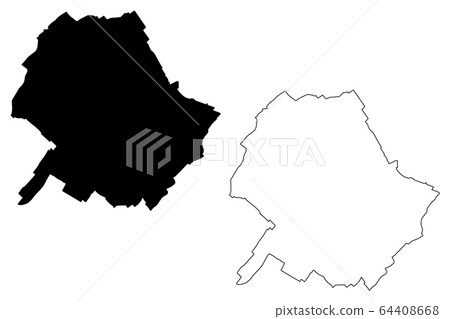 Roubaix City (French Republic, France) map vector Roubaix City (French Republic, France) map vector 64408668