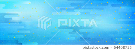 Japanese blue background and clouds traditional pattern Japanese blue background and clouds traditional pattern 64408735
