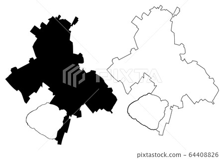 Siauliai City (Republic of Lithuania) map vector Siauliai City (Republic of Lithuania) map vector 64408826