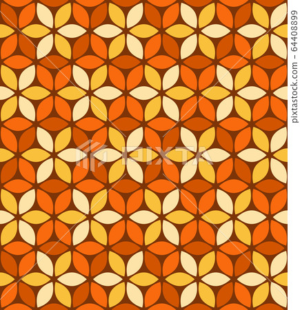 Abstract orange floral pattern 64408899