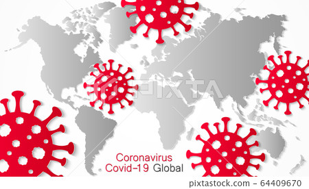Coronavirus all around the world, the spread of novel virus, Covid-2019, dangerous virus, pandemic 64409670