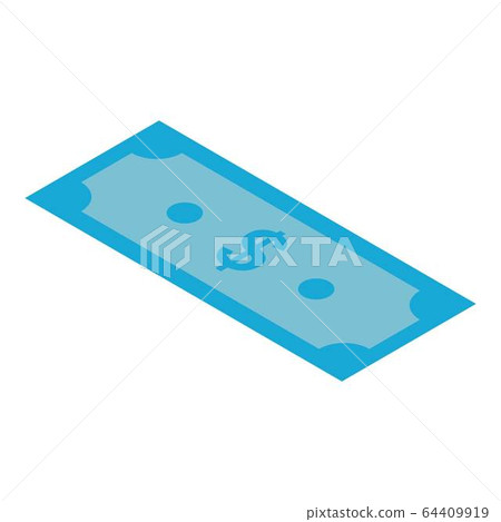 Blue dollar icon, isometric style Blue dollar icon, isometric style 64409919