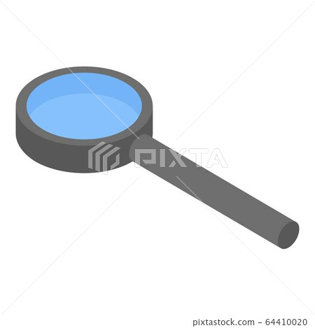 Magnifying glass icon, isometric style 64410020