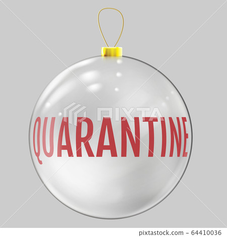 Glass Christmas ball dedicated to the coronavirus pandemic 64410036