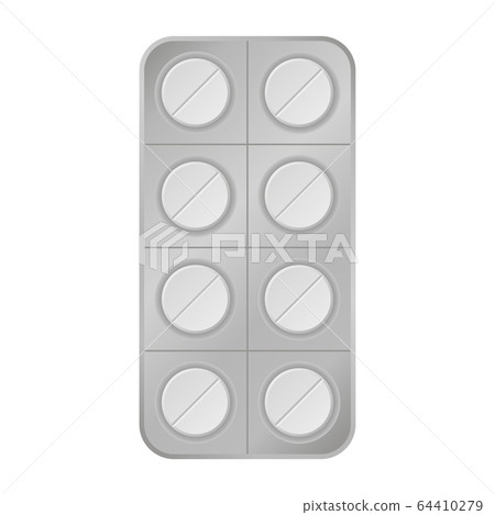 Virus white pill tablet medical help icon vector Virus white pill tablet medical help icon vector 64410279