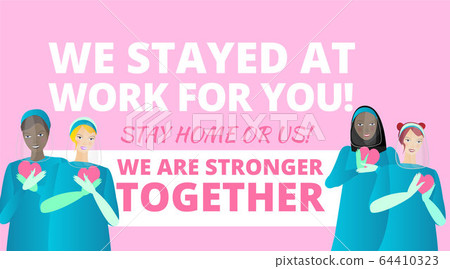 We are stronger together slogan with diverse women We are stronger together slogan with diverse women 64410323