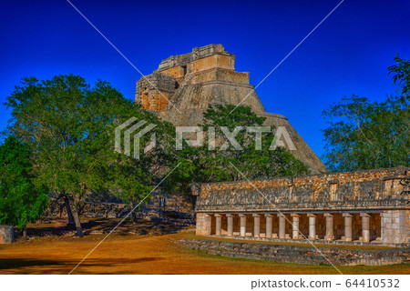 Pyramids of the Maya Indians in Uxmal 64410532