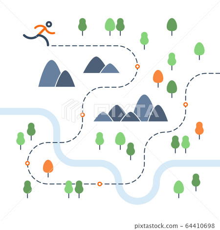 Outdoor sports activities, runner icon Outdoor sports activities, runner icon 64410698