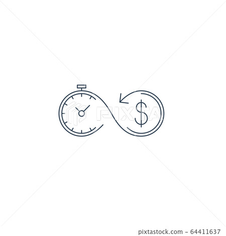 Financial investments, time is money icon 64411637