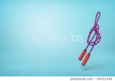 3d rendering of violet jumping rope on blue... - Stock Illustration ...