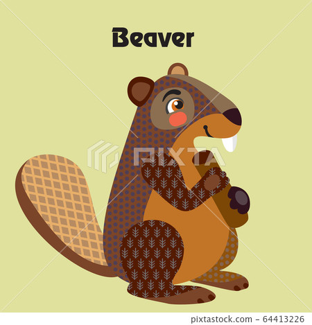Vector cartoon beaver 64413226