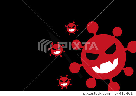 [社會問題]新冠狀病毒的圖像（黑色背景） 64413461