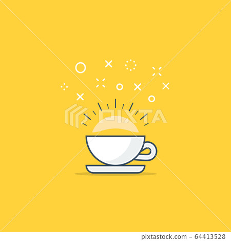 Energizing drink, refreshing tea and coffee cup 64413528