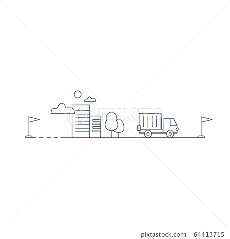 Logistics company, truck delivery Logistics company, truck delivery 64413715