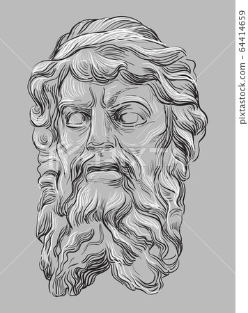 Grey vector stone face 2 Grey vector stone face 2 64414659
