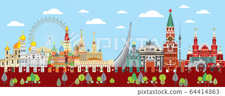 Moscow skyline vector 2 Moscow skyline vector 2 64414863