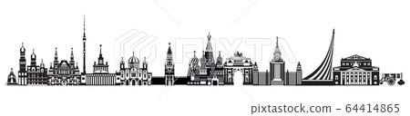 Moscow City Skyline vector 9 Moscow City Skyline vector 9 64414865