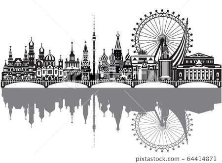 Moscow City Skyline vector 3 Moscow City Skyline vector 3 64414871