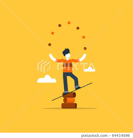 Person multitasking, talented kid 64414896