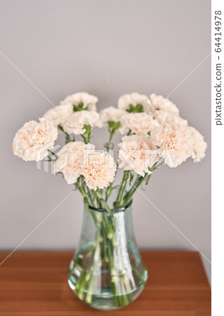 beautiful carnation flowers in a vase on a wooden table . Bouquet of pink flower. Decoration of home. Wallpaper and background. beautiful carnation flowers in a vase on a wooden table . Bouquet of pink flower. Decoration of home. Wallpaper and background. 64414978