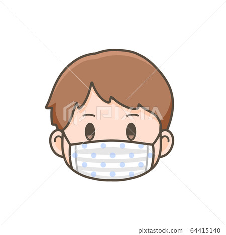 一個戴著布口罩的男人的插圖 64415140