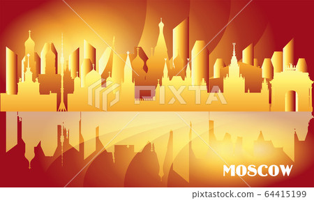 Moscow Skyline silhouette 4 64415199