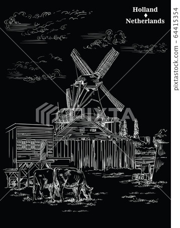Black vector hand drawing Holland 1 64415354