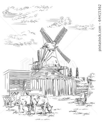 Vector hand drawing Holland 1 Vector hand drawing Holland 1 64415362